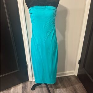 House of Harlow 1960 Strapless Teal Bodycon Midi Dress – Size L